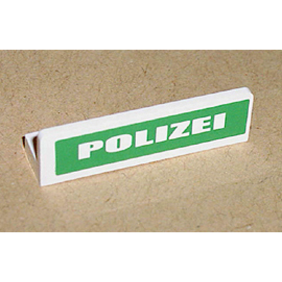 Panel 1 x 4 x 1 with White 'POLIZEI' on Green Background Pattern (Sticker) - Set 7236-1