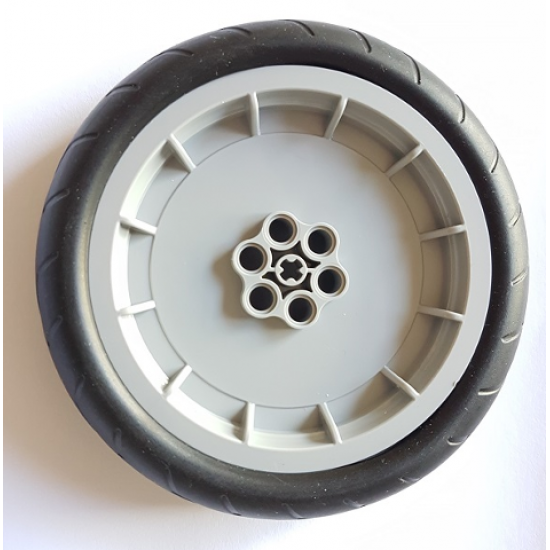 Wheel & Tire Assembly 75mm D. x 15.8mm Motorcycle with Black Tire 94.2mm D. x 22mm Motorcycle Racing Tread (46334 / 88516)