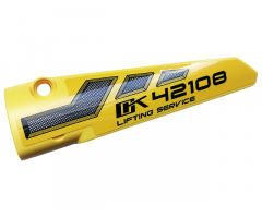 Technic, Panel Fairing # 5 Long Smooth, Side A with Black '42108', 'LIFTING SERVICE' and Air Vents Pattern (Sticker) - Set 42108