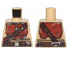 Torso SW Mandalorian Armor Reddish Brown Plates with Dark Brown Bandolier and Utility Belt Pattern (Din Djarin)