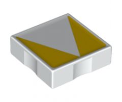 Duplo, Tile 2 x 2 with Shape Yellow Inverse Isosceles Triangle Pattern