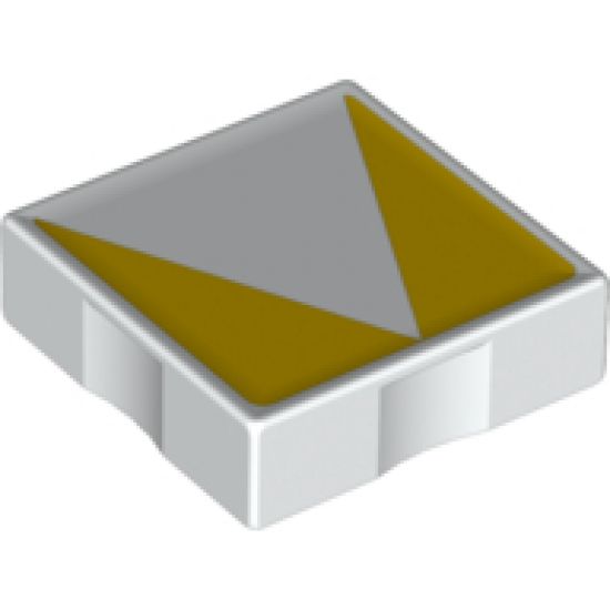 Duplo, Tile 2 x 2 with Shape Yellow Inverse Isosceles Triangle Pattern
