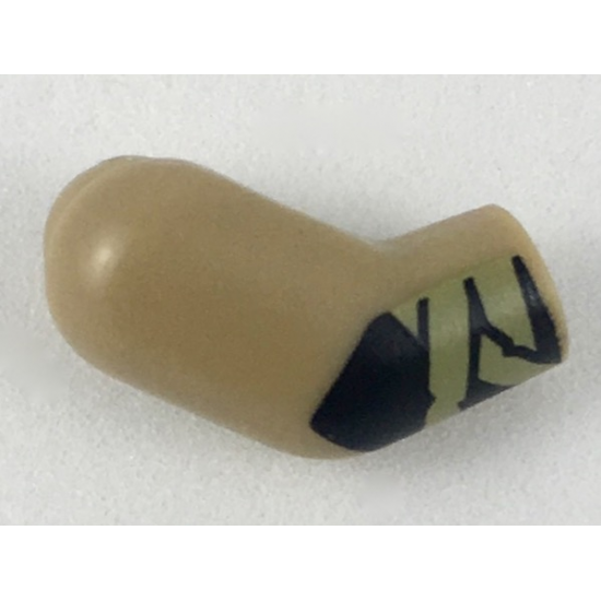 Arm, Right with Black Gloves, Olive Green Wrappings Pattern