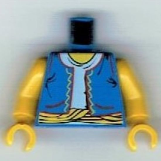 Torso Adventurers Orient Vest, Light Blue Shirt, Yellow Rope Belt Pattern / Yellow Arms / Yellow Hands