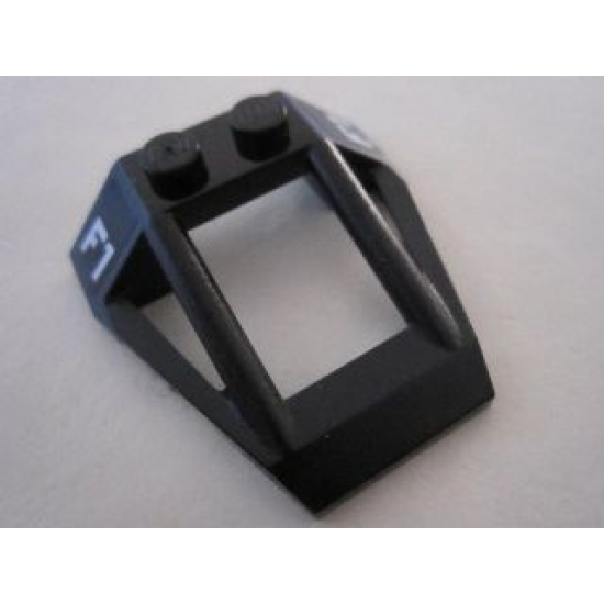 Windscreen 4 x 4 x 1 Roll Cage with 'F1' on Black Background Pattern on Both Sides (Stickers) - Set 8495