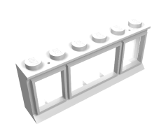 Window 1 x 6 x 2 with Extended Lip and Solid Studs, with Fixed Glass