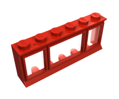 Window 1 x 6 x 2 with Extended Lip and Solid Studs, with Fixed Glass