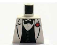 Torso Indiana Jones Jacket Formal with Bow Tie and Red Flower Pattern