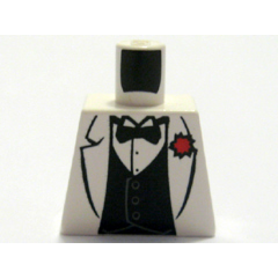 Torso Indiana Jones Jacket Formal with Bow Tie and Red Flower Pattern