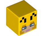 Minifigure, Head, Modified Cube with Minecraft Beekeeper Face Pattern