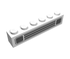 Brick 1 x 6 with Black Car Grille Pattern
