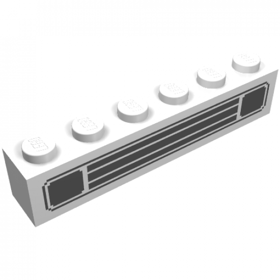 Brick 1 x 6 with Black Car Grille Pattern
