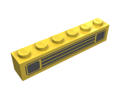 Brick 1 x 6 with Black Car Grille Pattern