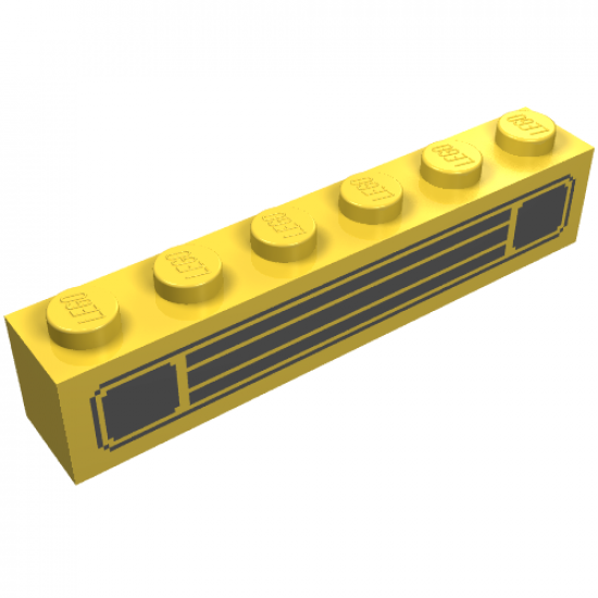 Brick 1 x 6 with Black Car Grille Pattern