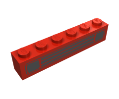 Brick 1 x 6 with Black Car Grille Pattern