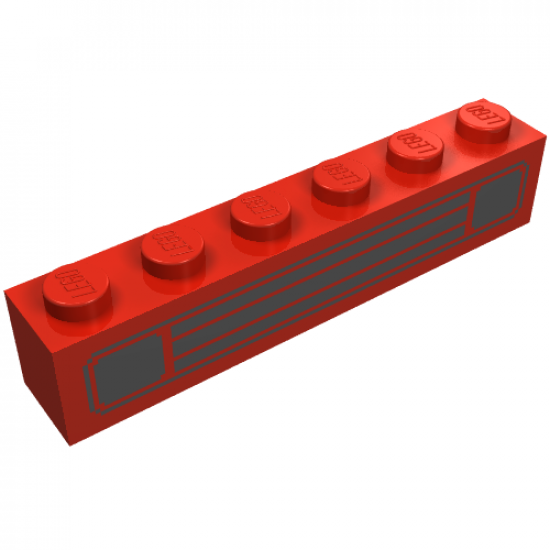 Brick 1 x 6 with Black Car Grille Pattern