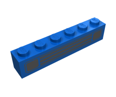 Brick 1 x 6 with Black Car Grille Pattern