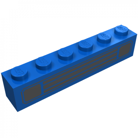Brick 1 x 6 with Black Car Grille Pattern
