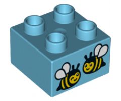 Duplo, Brick 2 x 2 with Two Bees Pattern (10819)