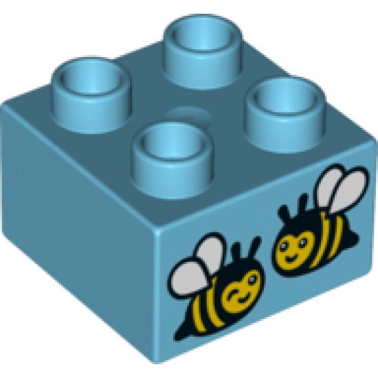 Duplo, Brick 2 x 2 with Two Bees Pattern (10819)