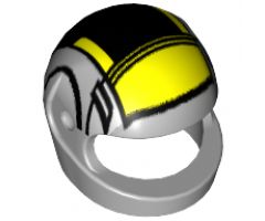 Minifigure, Headgear Helmet Motorcycle (Standard) with SW Black and Yellow Pattern Small (B-wing)