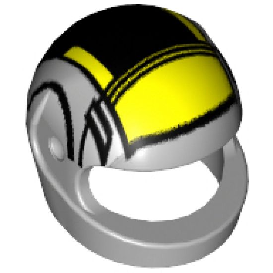 Minifigure, Headgear Helmet Motorcycle (Standard) with SW Black and Yellow Pattern Small (B-wing)