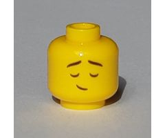 Minifigure, Head Dual Sided Child Black Eyebrows, Raised Right Eyebrow / Eyes Closed Raised Eyebrows Pattern - Hollow Stud