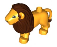 Duplo, Animal Lion Adult Male, Eyes Semicircular Pattern