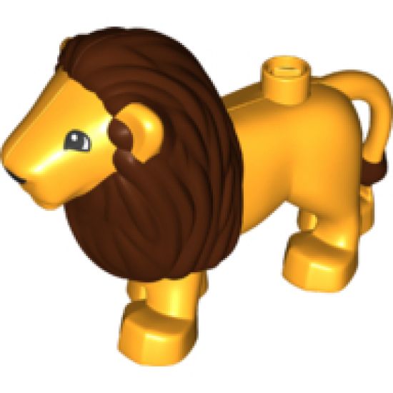 Duplo, Animal Lion Adult Male, Eyes Semicircular Pattern