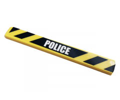 Tile 1 x 8 with 'POLICE' and Black and Yellow Danger Stripes Pattern (Sticker) - Set 60141