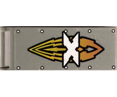 Flag 7 x 3 with Rod with Silver 'X' Island Xtreme Stunts Logo Pattern (Sticker) - Set 6736