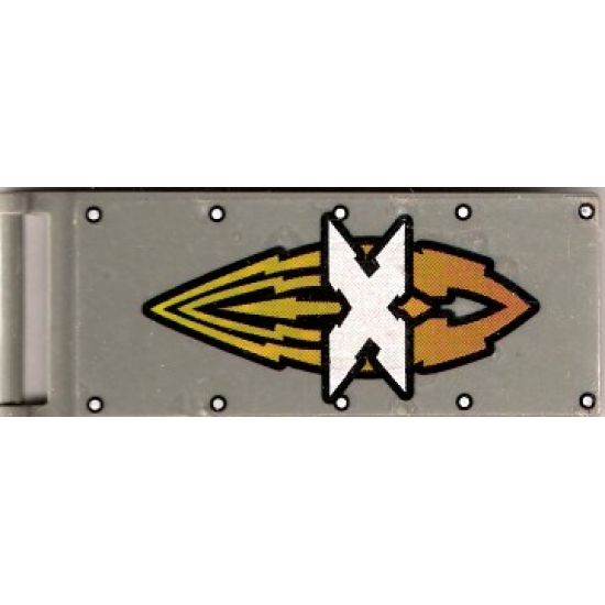 Flag 7 x 3 with Rod with Silver 'X' Island Xtreme Stunts Logo Pattern (Sticker) - Set 6736