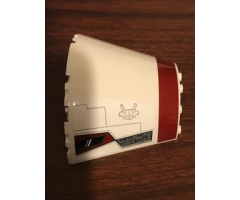 Cone Half 10 x 5 x 6 with SW Dark Red Stripe, Cockpit Window and Machinery Pattern Model Left Side (Stickers) - Set 75244