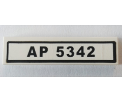 Tile 1 x 4 with 'AP 5342' License Plate Pattern (Sticker) - Set 8289