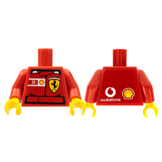 Torso Racers Ferrari front, Vodafone back (Stickers) without Driver Name Pattern / Red Arms / Yellow Hands