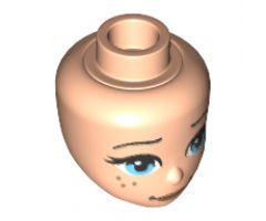 Mini Doll, Head Friends with Medium Azure Eyes, Freckles, Dark Tan Lips and Slightly Crooked Smile Pattern