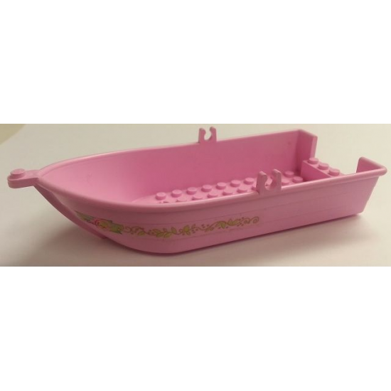 Boat 18 x 8 x 2 1/3 with Oarlocks with 'Bella', Vines and Leaves Pattern on Both Sides (Stickers) - Set 7582