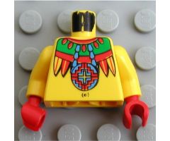 Torso Adventurers Jungle Necklace, Feathers, Navel Pattern (Achu) / Yellow Arms / Red Hands
