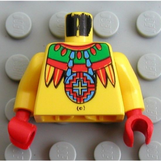 Torso Adventurers Jungle Necklace, Feathers, Navel Pattern (Achu) / Yellow Arms / Red Hands