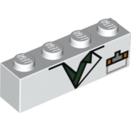 Brick 1 x 4 with Devo Suit Pattern