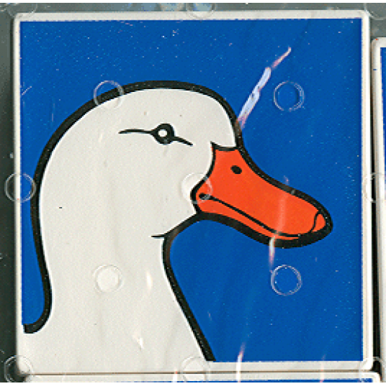 Duplo, Tile 2 x 2 x 1 with Duck Mosaic Picture 03 Pattern (Set 1078)
