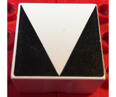 Duplo, Tile 2 x 2 x 1 with Shape Black Inverse Isosceles Triangle Pattern