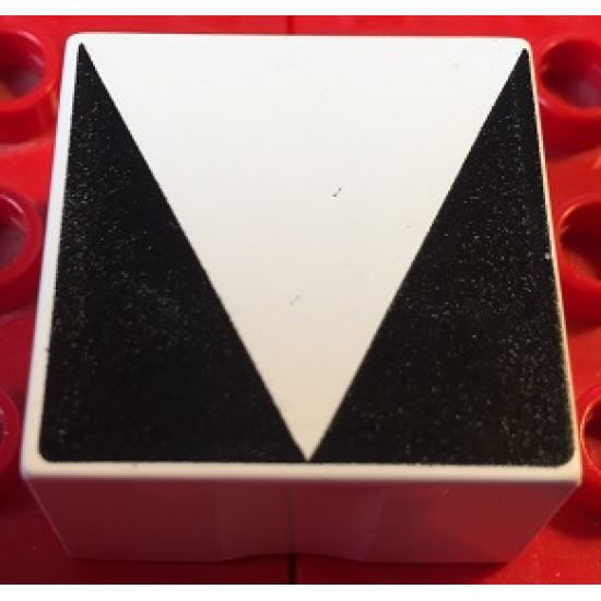 Duplo, Tile 2 x 2 x 1 with Shape Black Inverse Isosceles Triangle Pattern