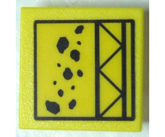 Road Sign 2 x 2 Square with Clip with Falling Rocks and Girder Pattern (Sticker) - Set 7243