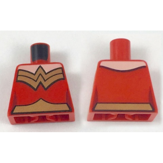Torso Female Outline and Gold Trim and Belt High Cut Pattern (Wonder Woman)