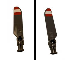 Technic Rotor Blade Small with Axle and Pin Connector End with Red and White Stripes Pattern on Both Sides (Stickers) - Set 9396