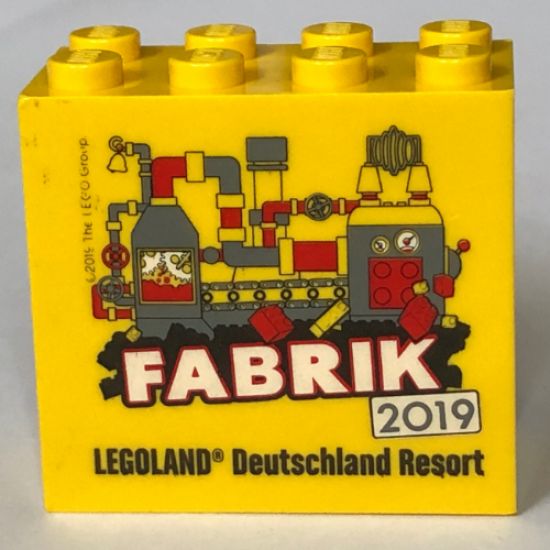 Brick 2 x 4 x 3 with Legoland Deutschland Resort FABRIK 2019 Pattern