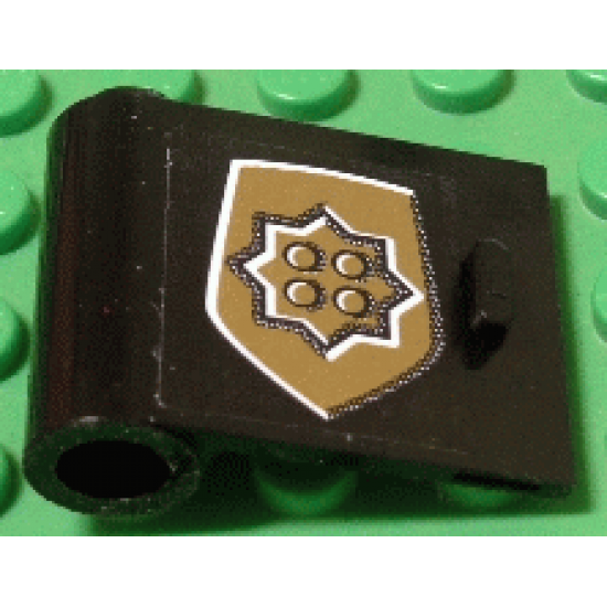 Door 1 x 3 x 2 Left with World City Gold Police Badge Pattern (Sticker) - Set 7034