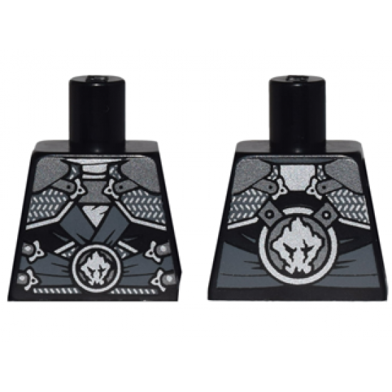 Torso Ninjago Silver Armor Plates, Straps and Buckles and Earth Power Emblem Pattern