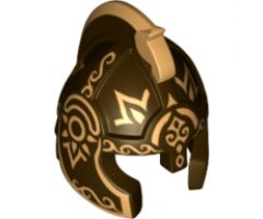 Minifigure, Headgear Helmet Castle with Cheek Protection and Comb with Gold Icons Pattern (King Theoden)